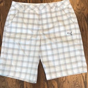 Mens Puma Golf Shorts Plaid SIZE 34